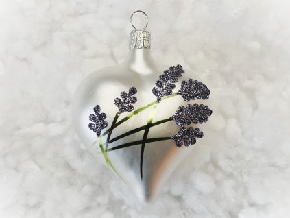 Vánoční ozdoba srdce Levandule