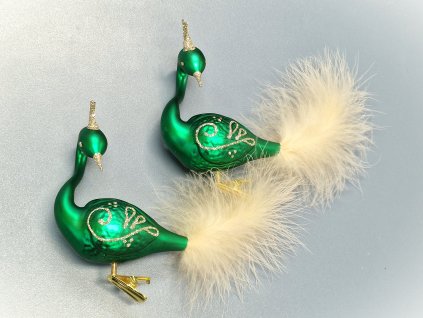 Labuť zelená se zlatým ornamentem