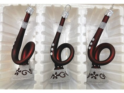 Vánoční ozdoby Lesní roh hnědý - sada 3 ks