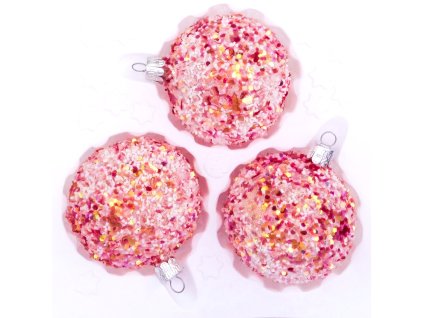 Vánoční ozdoba světle růžová s posypkami