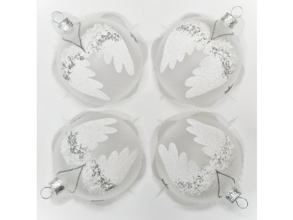 Vánoční ozdoba koule Andělská křídla bílá