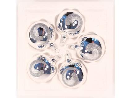 Vánoční ozdoba Céčko bílá lesk 6 cm