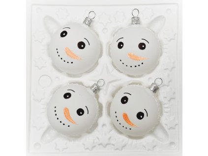Vánoční ozdoba Koule Sněhulák bílý