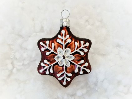 Vánoční ozdoba Hvězda se sněhovou vločkou Perníček
