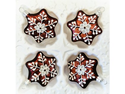 Vánoční ozdoba Hvězda s vločkou peníček
