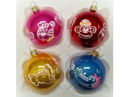 Vánoční ozdoby Zvířátka ZOO, mix barev