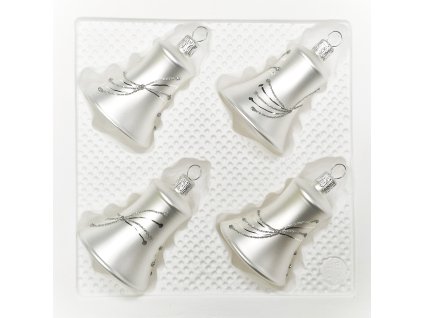 Vánoční ozdoba Zvonek bílý vlnka