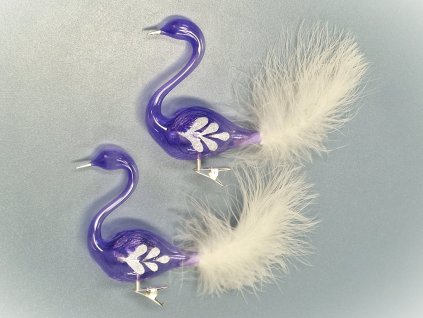 Vánoční ozdoba Labuť fialová