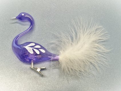 Vánoční ozdoba Labuť fialová