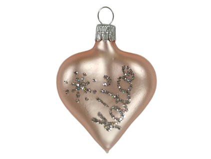 Vánoční ozdoba se jménem srdíčko růžové