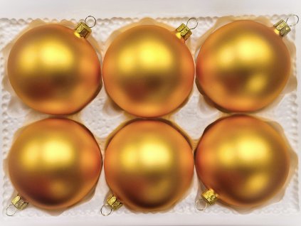 Vánoční ozdoba koule zlatá matná 8 cm