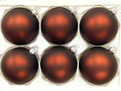 Vánoční ozdoba koule hnědá 8 cm (1)