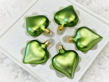 Vánoční ozdoba srdíčko světle zelená kiwi