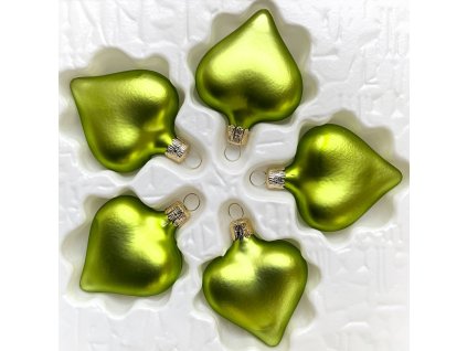 Vánoční ozdoba zelené srdíčko matné