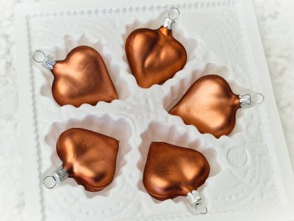 Vánoční ozdoba srdíčko světle hnědé