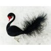 Vánoční ozdoba Labuť černá sametová