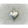 Vánoční ozdoba srdíčko stříbrná matná