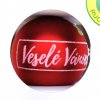 Vánoční ozdoba Veselé Vánoce koule červená