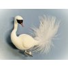 Vánoční ozdoba Labuť bílá potahovaná