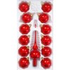 Sada vánočních ozdob se špicí červená porcelán