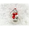 Vánoční ozdoba Sněhulák s červenou šálou