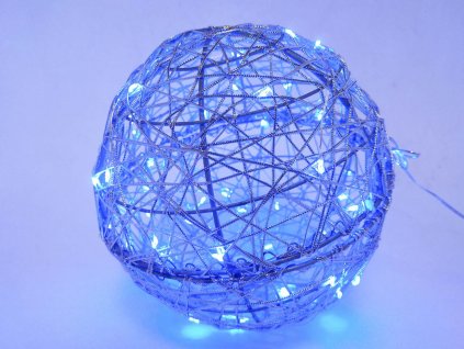 LED světelná koule, modrá, různé velikosti na výběr