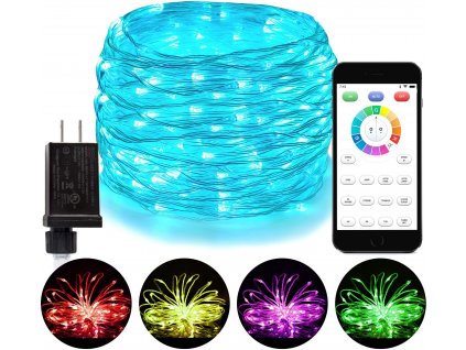 Vánoční LED mikro řetěz, ovládání světel pomocí chytrého telefonu, 10m, 100 LED