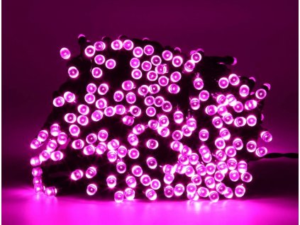 Venkovní LED vánoční řetěz -  růžová, 10m, 100 LED