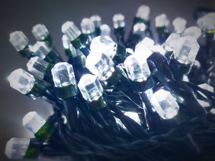 Venkovní LED vánoční řetěz se šestihrannými LED diodami, studená bílá, 20m, 200 LED