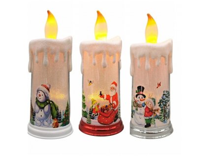 Vánoční svítící LED dekorace - Svíčka, různé varianty na výběr
