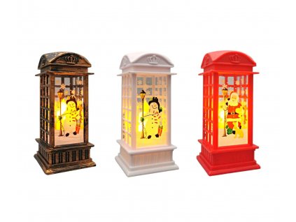 Vánoční lucernička s LED svíčkou, různé varianty, 12cm