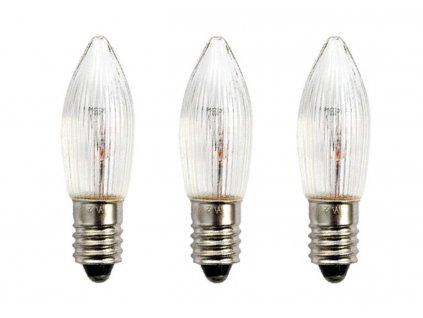 et48 christmas candle light clear ribbed e10 3 wat