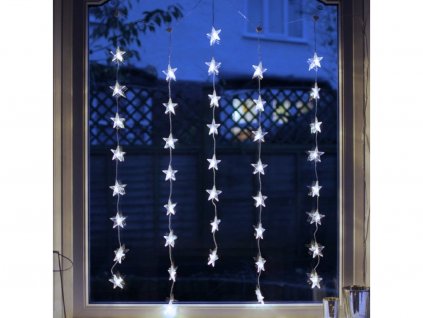 Vánoční LED závěs s 80 hvězdičkami, 2,5m, různé varianty na výběr