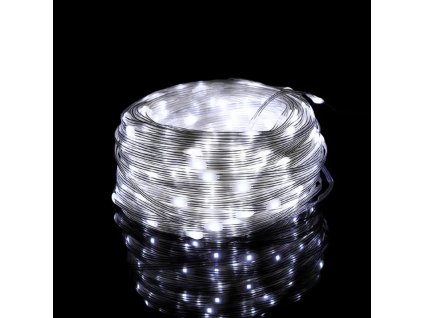 Venkovní světelný vánoční řetěz s šípkovými diodami, studená bílá, 50m, 500 LED