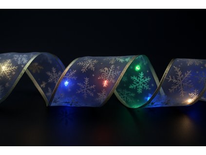 Svítící vánoční stuha, různobarevná, 5m, 50 LED