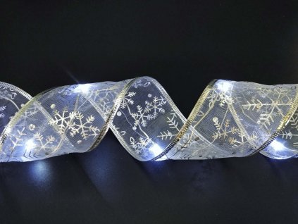 Svítící vánoční stuha, studená bílá, 5m, 50 LED