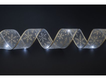 Svítící vánoční stuha, studená bílá, 10m, 100 LED