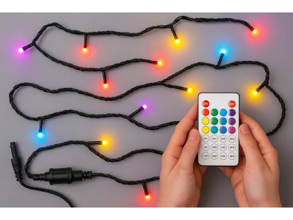 Stmívatelný LED mikrořetěz, 10 m, 100 LED