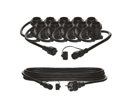 Spojovací světelný řetěz na 10 žárovek E27 START SET, 7,35 m, venkovní i vnitřní