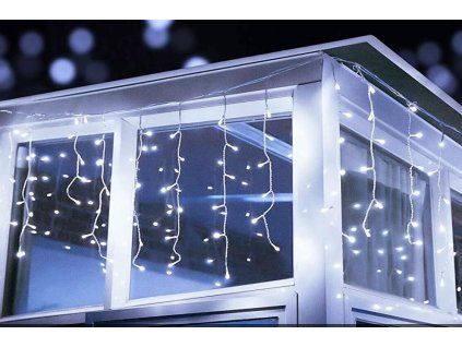 Světelný vánoční závěs – kombinace studené a teplé bílé, 3 m, 208 LED