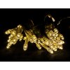 Vnitřní vánoční LED řetěz, teplá bílá, 2m, 20 LED, bílý kabel, na baterie