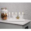 Vánoční dřevěný svícen, zdobený figurkami andělíčků, 5 svíček