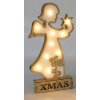Vánoční dekorační LED dřevěná ozdoba, Anděl, SMAX, 32cm