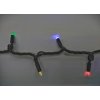 Venkovní LED vánoční řetěz, černý kabel, různobarevná, 10m, 100 LED