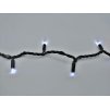 Venkovní LED vánoční řetěz PROFI, černý kabel, studená bílá se záblesky, 10m, 100 LED