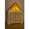 Dřevěný adventní kalendář se světelnou dekorací – 24 zásuvek, LED, sobí motiv