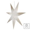 Vánoční hvězda papírová závěsná se zlatými třpytkami na okrajích, bílá, 60 cm, vnitřní