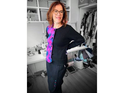 Černo růžové sako