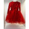 Šaty s krajkou a tylovou sukní ČERVENÁ