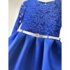 Šaty s nadýchanou sukní a páskem KRÁLOVSKÁ MODRÁ